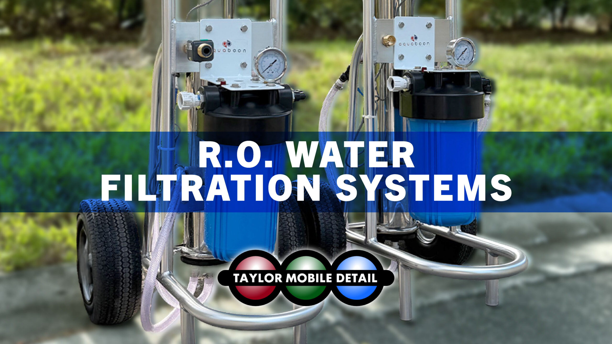 Reverse Osmosis Water Filtration Systems header Image - depicts 2 portable water filtration systems.